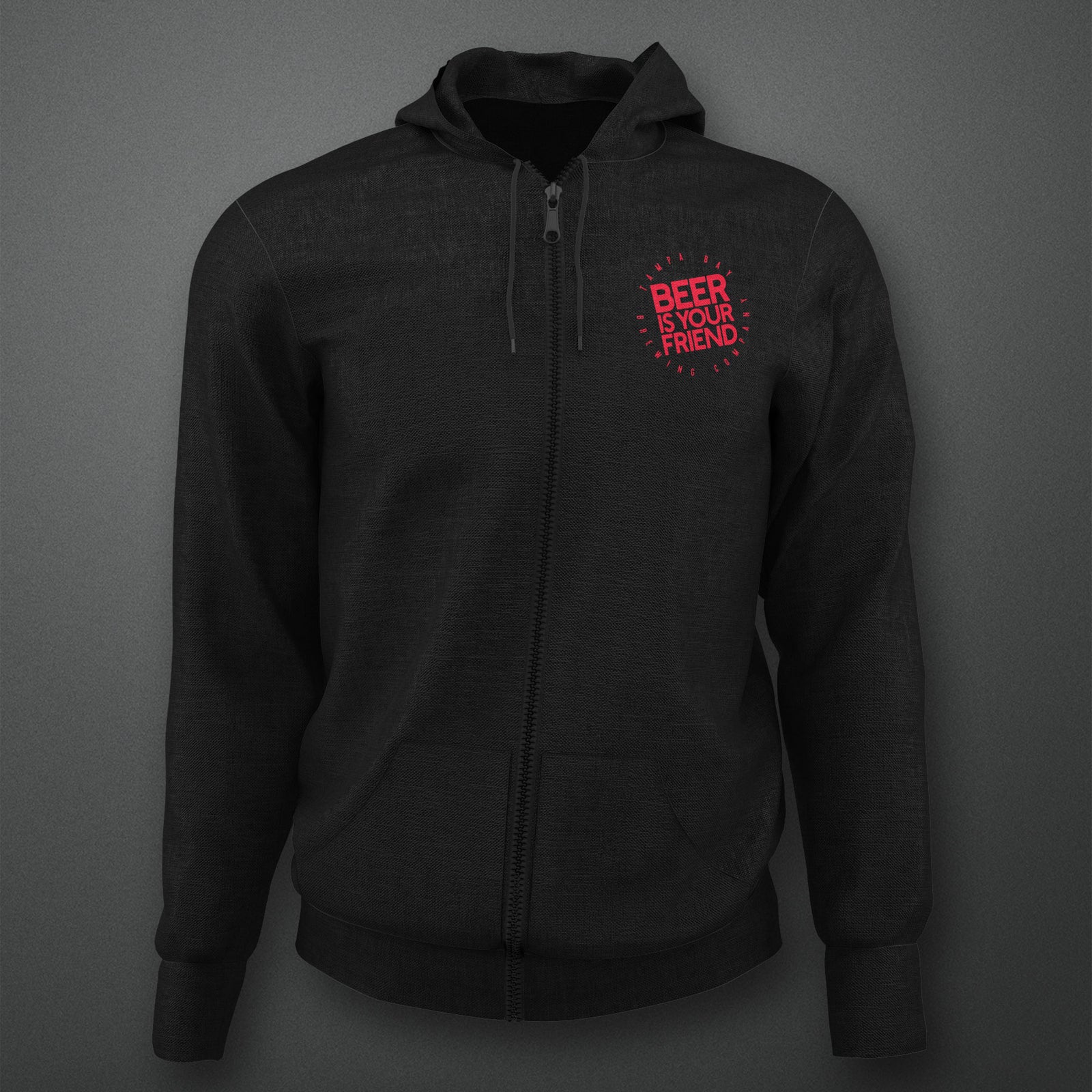 *CLEARANCE* Black Full-Zip Hoodie With TBBC Logo