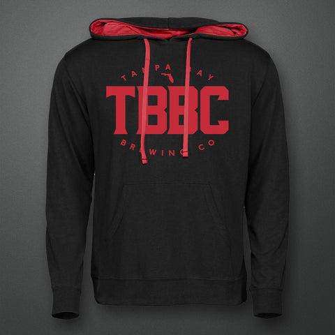 Red Zip Up Hoodie With TBBC Logo